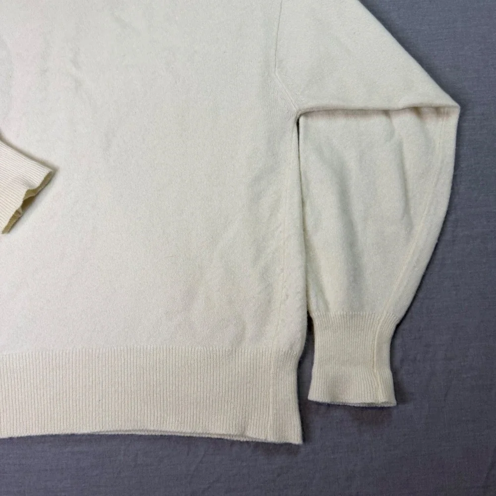 William Lockie Turtleneck Sweater Womens S Cream‎ Excellent Cashmere Scotland